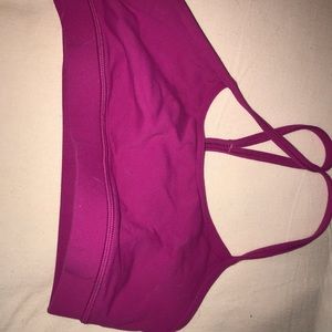 Solid pink lululemon sports bra